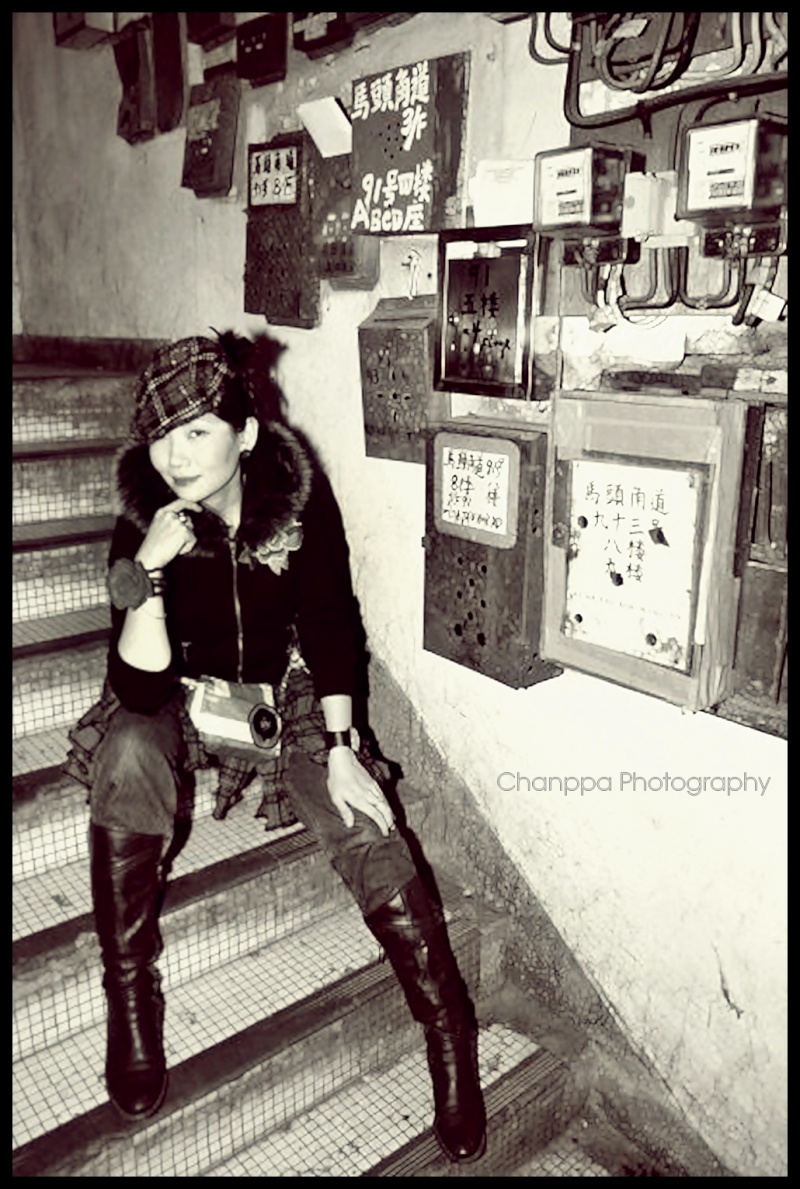 Female model photo shoot of chanppa in KLN Aged-Building