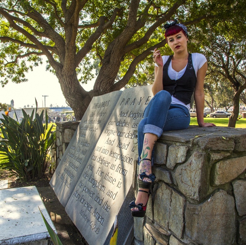 Female model photo shoot of Rubylee Riot in Good Shepard's Cemetery