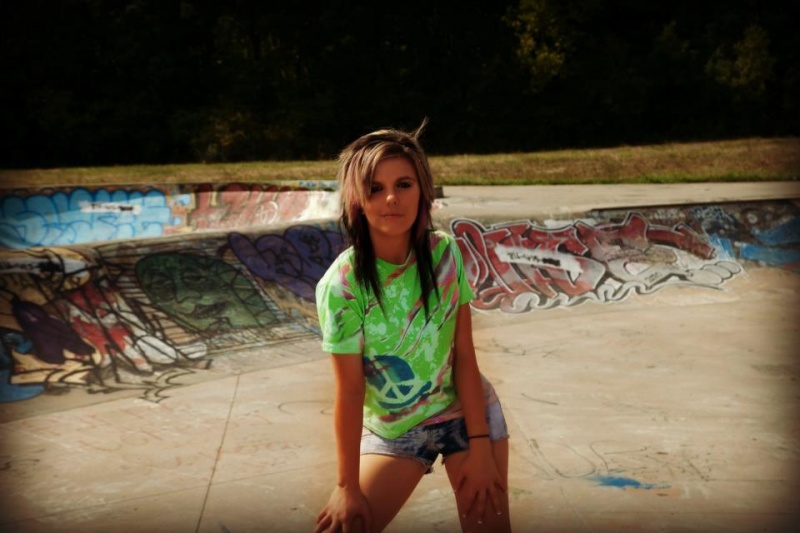 Female model photo shoot of JuliaBrtn in Pleasant Valley Skatepark, Kansas City, Missouri