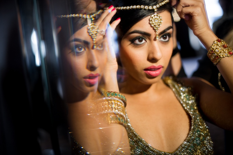 Female model photo shoot of Sonia Kakkar in The Julia Morgan Ballroom, SF, makeup by BeautifulOneMUA