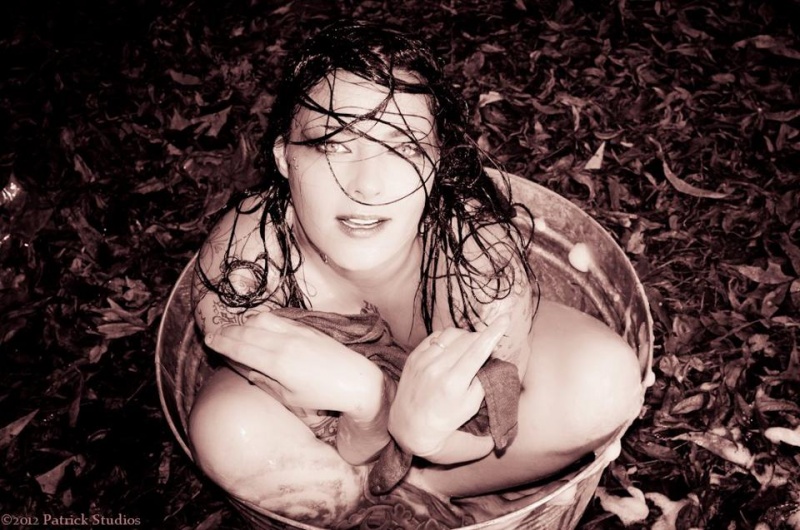 Female model photo shoot of niki lee nightmare