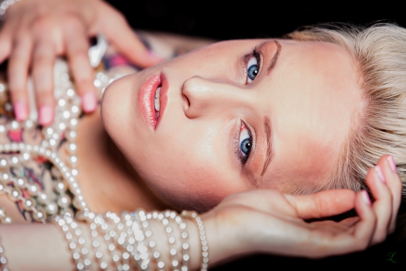 Female model photo shoot of Amy Baldock MU Artist by Liquid Sky Project