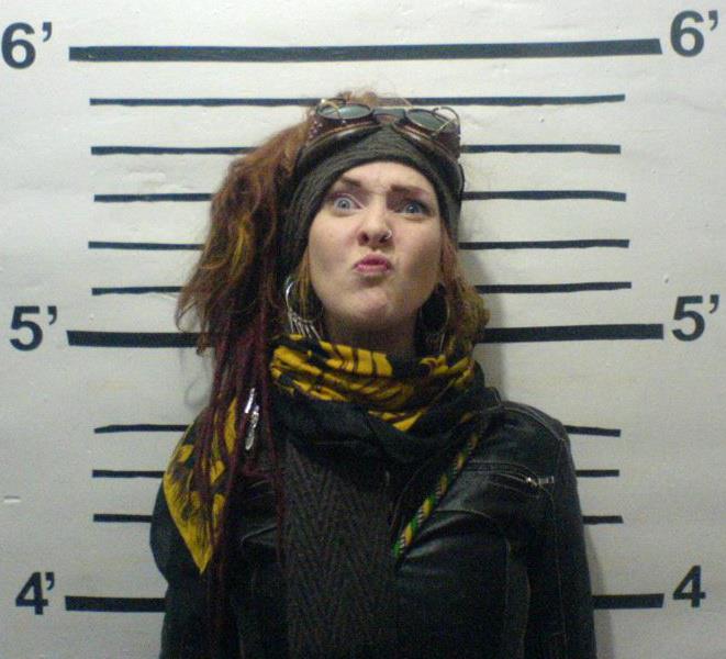 Female model photo shoot of Pippi Fyrecracker Foxx in ottawa's jail hostel