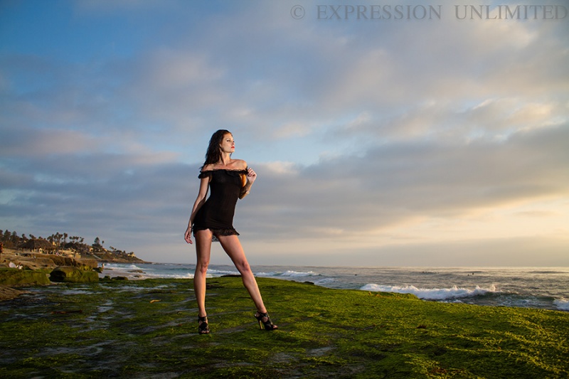 Female model photo shoot of Expression Unlimited in Windansea beach - La Jolla, San Diego  CA