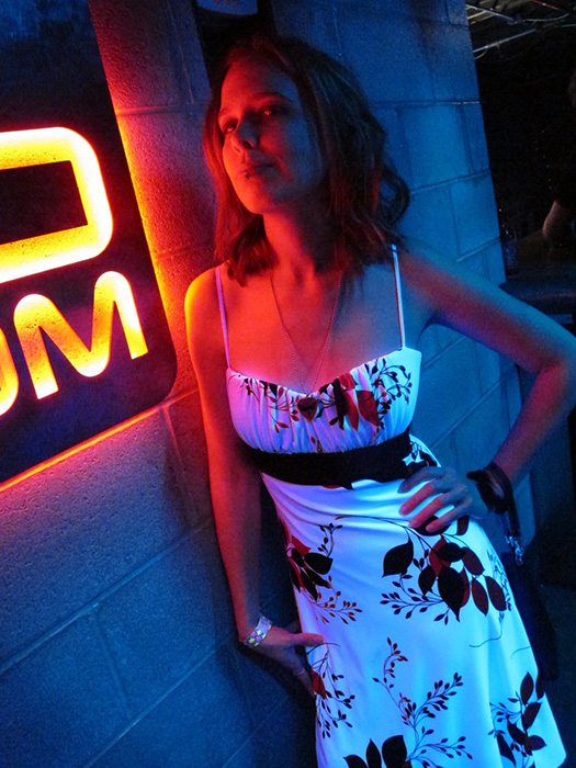 Female model photo shoot of Morgan Eris in Necto Nightclub, Ann Arbor, MI