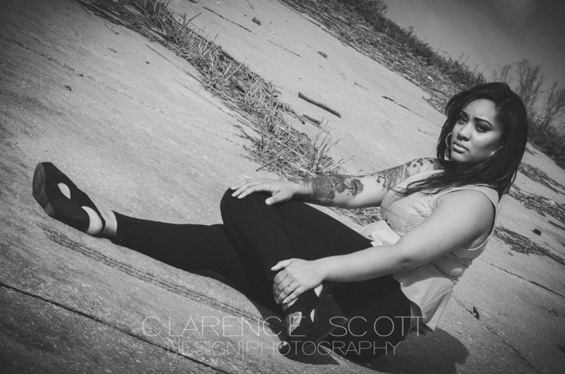 Female model photo shoot of Rae Brooks by Clarence Scott Photo, makeup by King Artistry