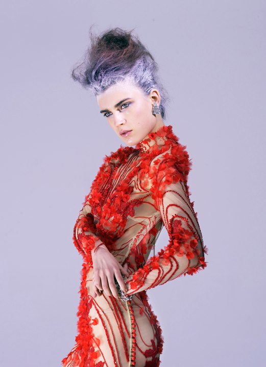 Female model photo shoot of ZCDHAIR in New York Dune Studios