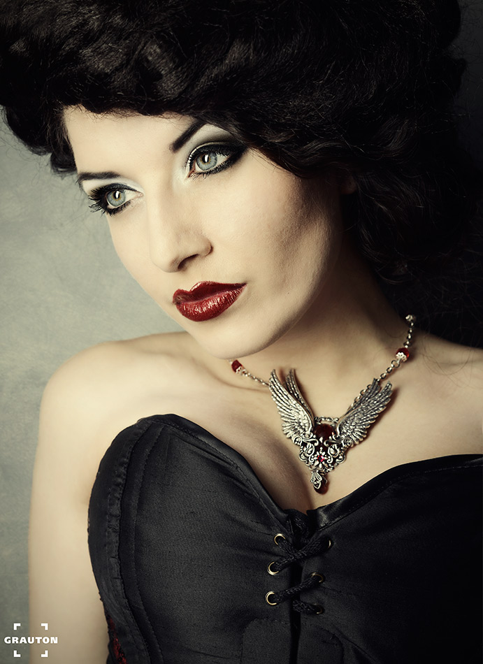 Female model photo shoot of Nocturne Jewelry and La Esmeralda in Germany