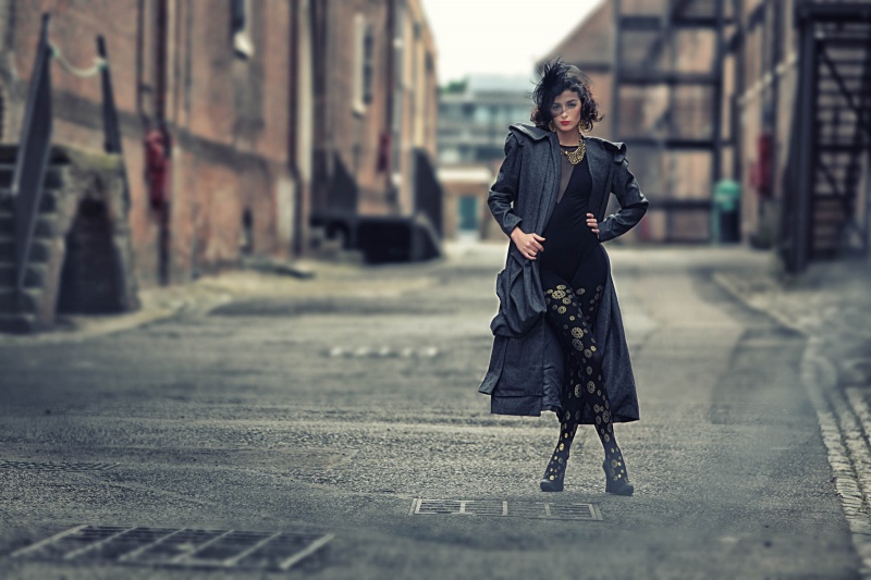 Female model photo shoot of Henna Parimoo in Chatham historic dockyard