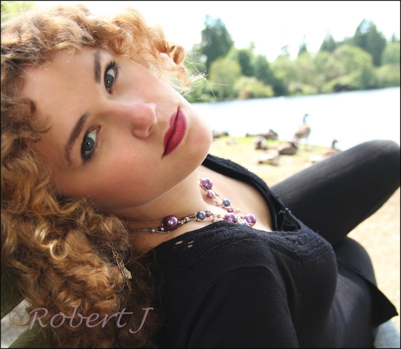 Female model photo shoot of Rivergold in Stanley Park, Vancouver, British Columbia