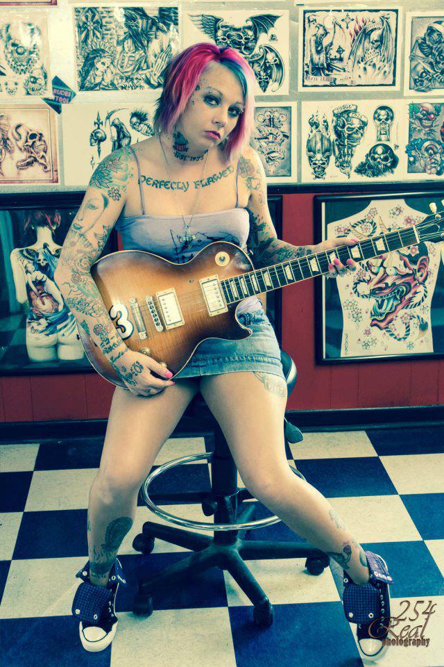 Female model photo shoot of CHARMm in larudes tattoos, fort hood texas