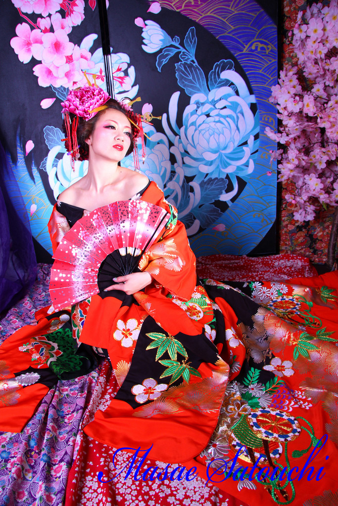 Female model photo shoot of MASAE The Fire Exotica  in Kyoto Japan