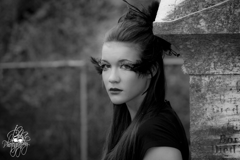 Female model photo shoot of Jesi_Malone in Blood Cemetary