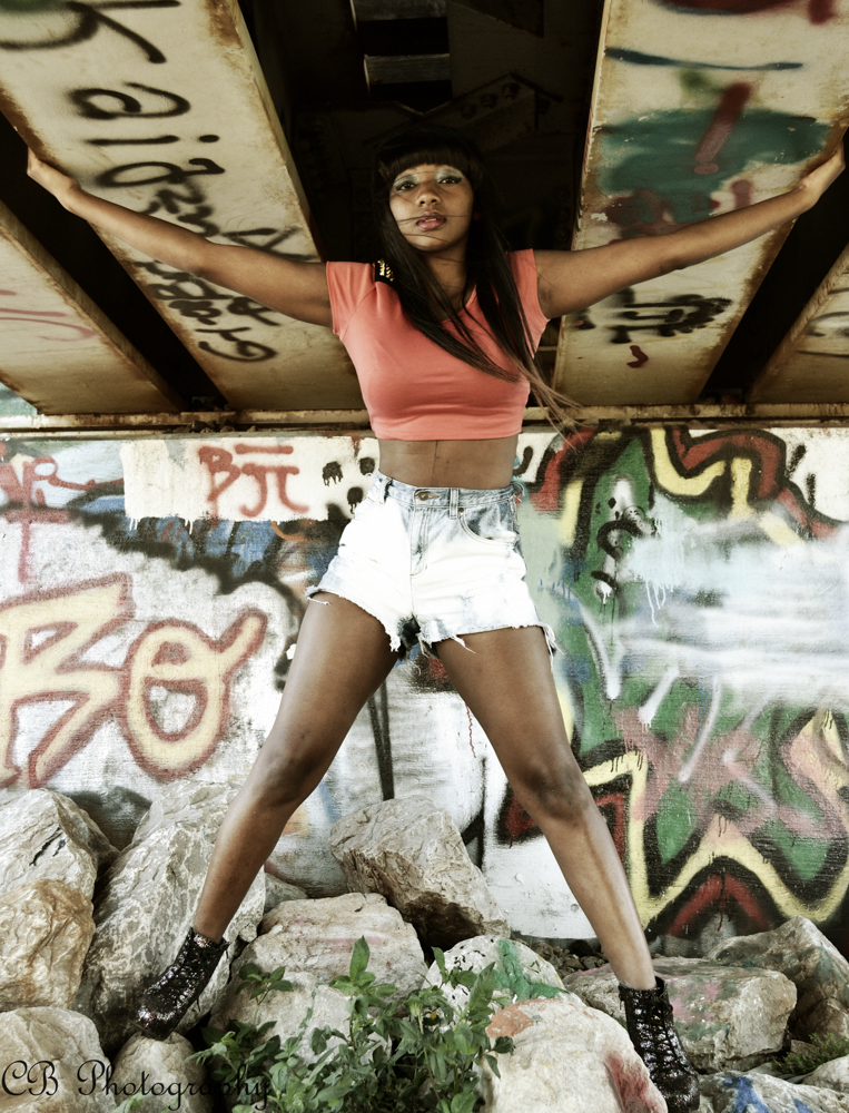 Female model photo shoot of Kaneisha Mims and A Mone by CBarnes Photos in Grafitti Bridge