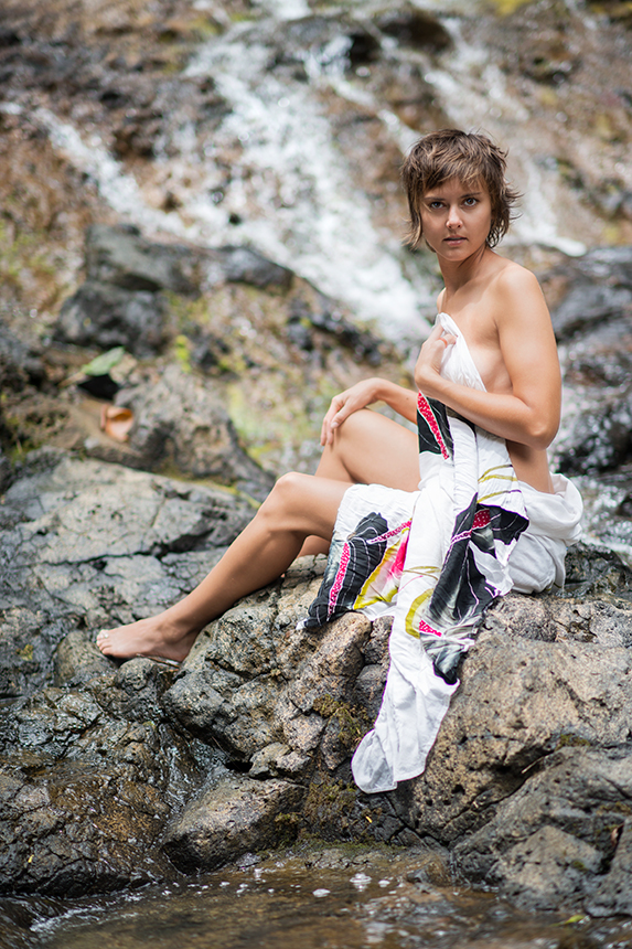 Female model photo shoot of Marie Ray Smith in Hoopii Falls