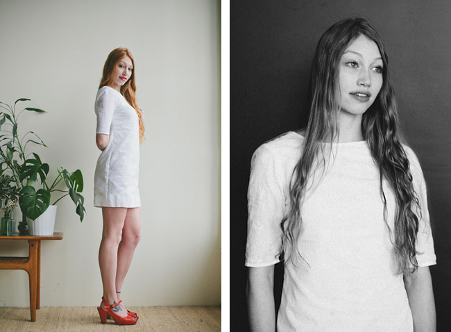 Female model photo shoot of Colette Patterns