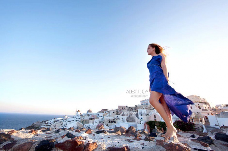 Female model photo shoot of DeeMarti in Santorini, Greece 2012