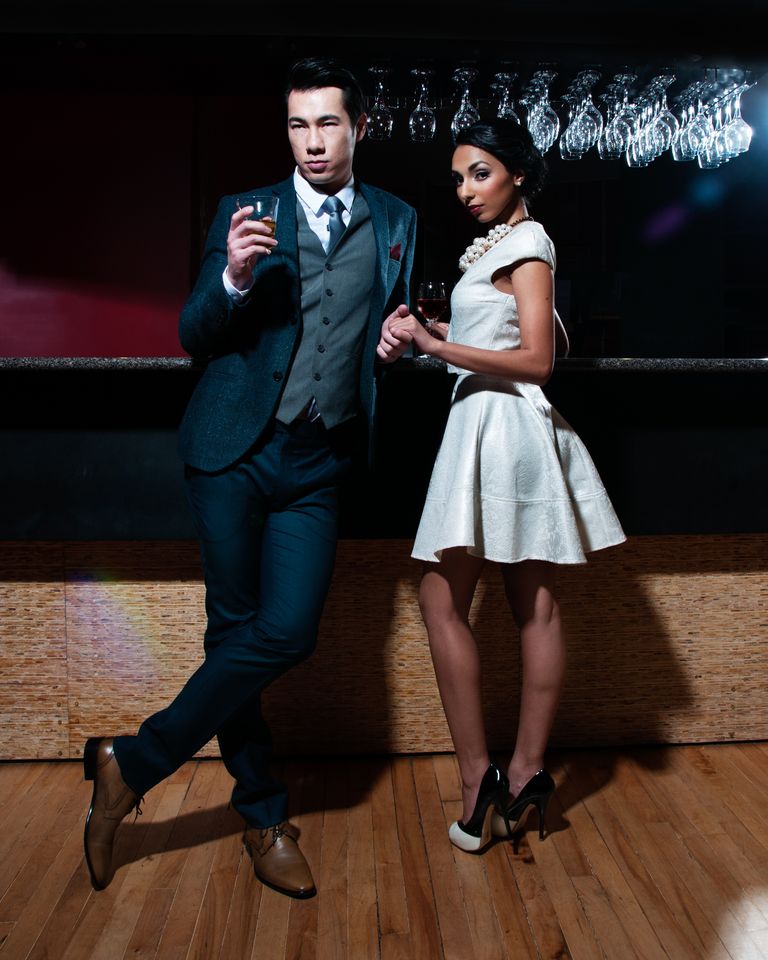 Male and Female model photo shoot of Owen Kwong and Shazmin Hussein by Rob Alden, makeup by Faye Smith Makeup Hair