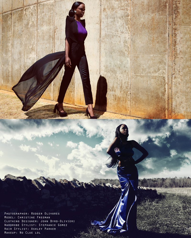 Male and Female model photo shoot of Rolivares and Christine LaShawn, clothing designed by John Byrd-Olivieri
