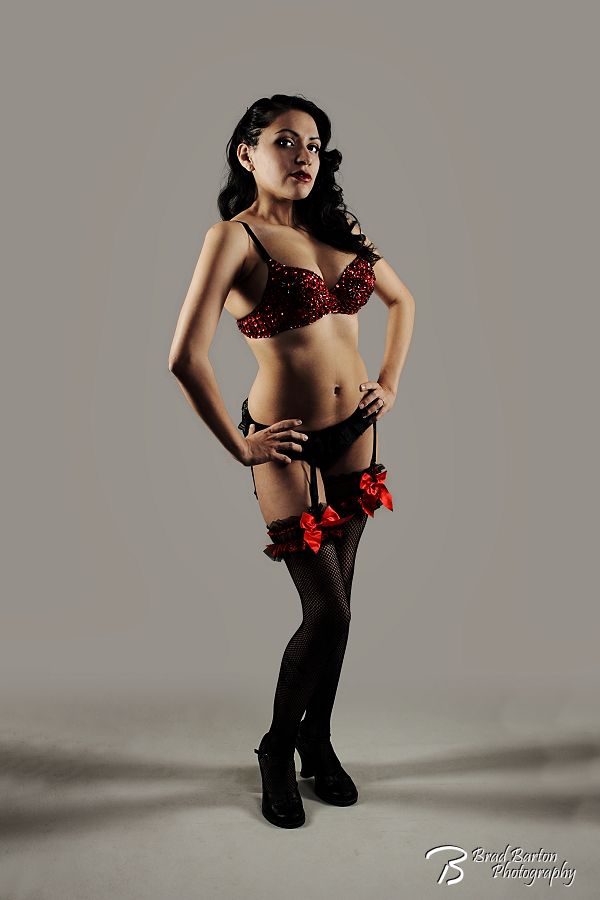 Female model photo shoot of Catalina Querida by Postmodern Pinup