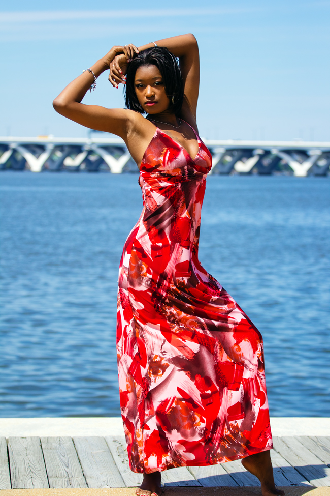 Female model photo shoot of Reacey Brown in National Harbor
