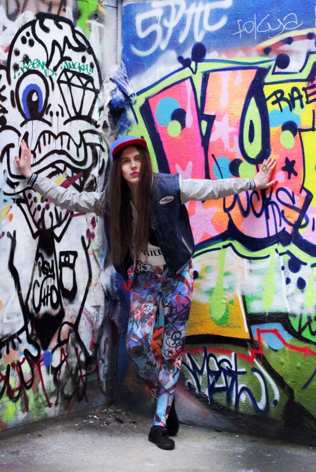 Female model photo shoot of Paila and Eva Bart in Southbank Skate Park