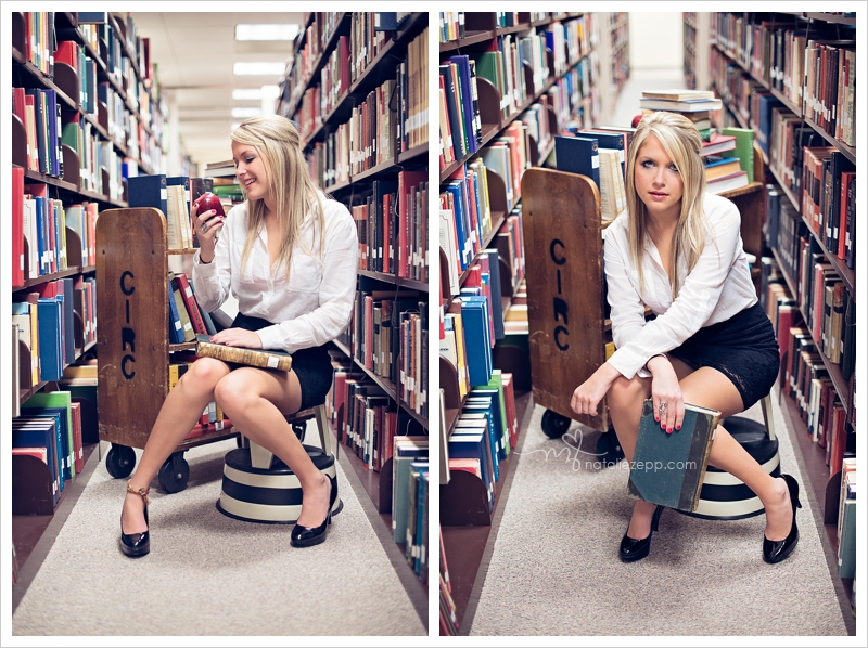 Female model photo shoot of Natalie Zepp Weber in Library