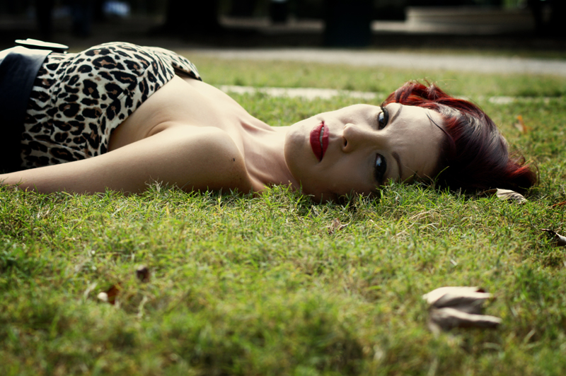 Female model photo shoot of PrettyLittleThings  in Sam Houston Park