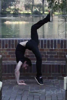 Male model photo shoot of Tommaso Contortionist  in London