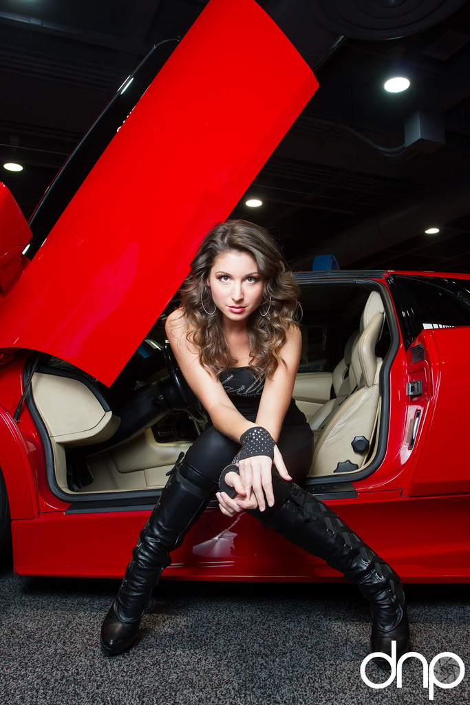 Female model photo shoot of Model Amymarie Keyes in DUB Live/Philadelphia Auto Show/2013