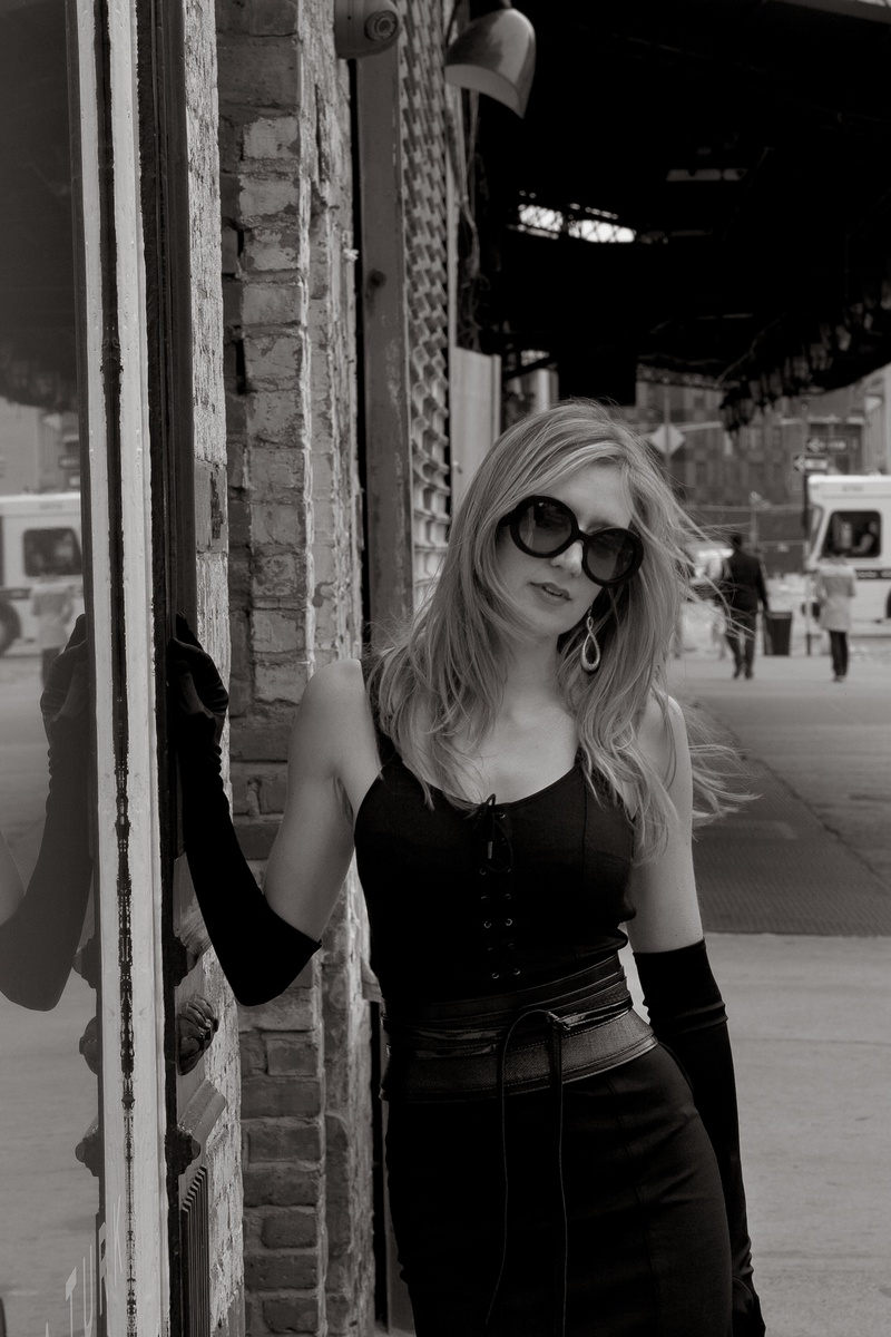 Female model photo shoot of Lou Matthews by SLF in Gansevoort Street, NYC