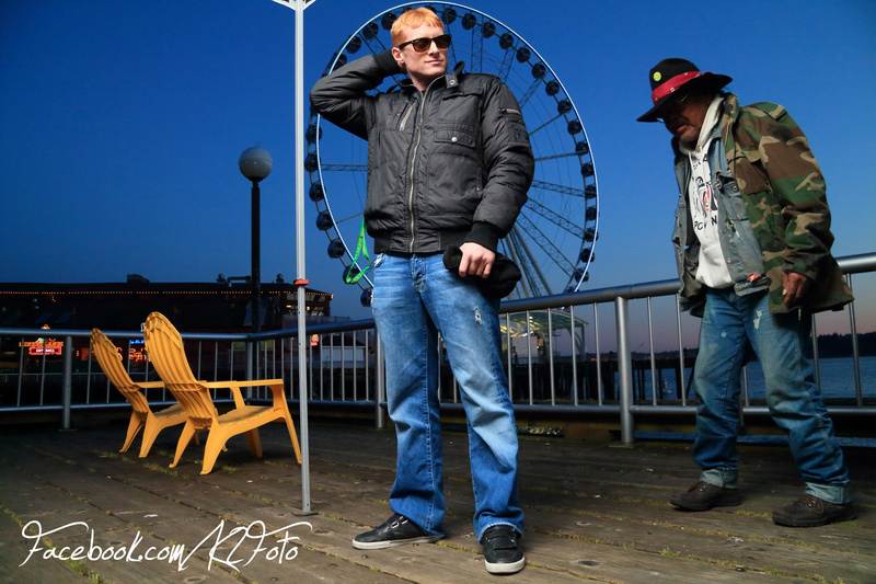 Male model photo shoot of Kenney Blackwell in Pier 57 Seattle WA