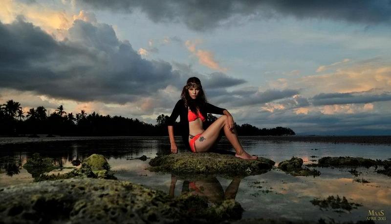 Female model photo shoot of ms-olsen in Honda Bay, Palawan