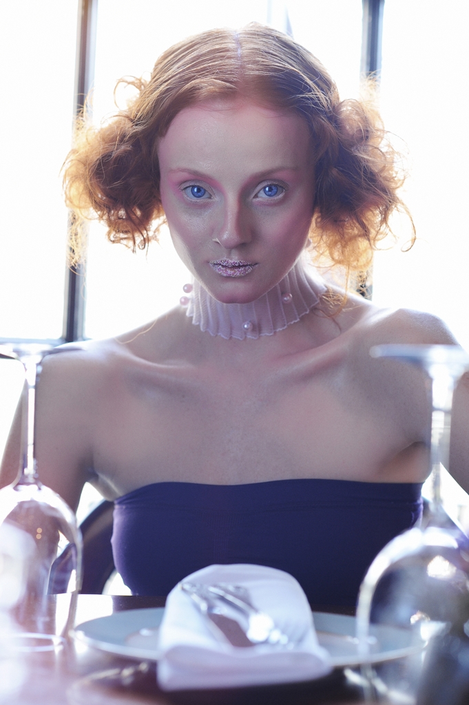 Female model photo shoot of Pria Makeup and Red_Electro by Alex Hutch