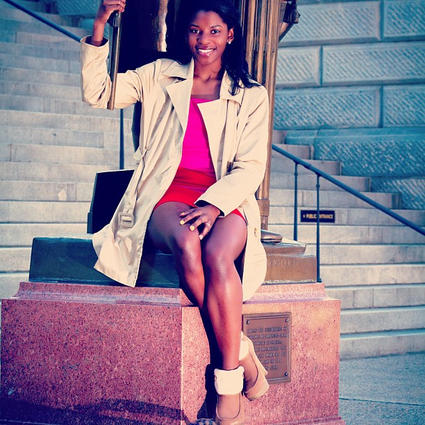 Female model photo shoot of Amber N Hynes in Downtown Columbia SC at the Capital Building