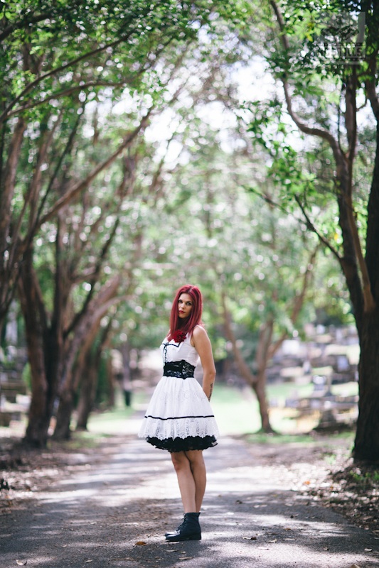 Female model photo shoot of Mandy Rae Crossfield in Mt Cootha cemetery