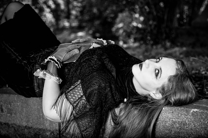 Female model photo shoot of Lilly Von Grimm by MacKay Images in Hollywood Cemetary