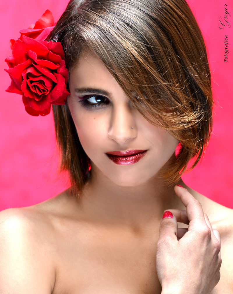 Female model photo shoot of Narwah Amira by Fotografica Gregor, makeup by Model Ready MUA-HAIR