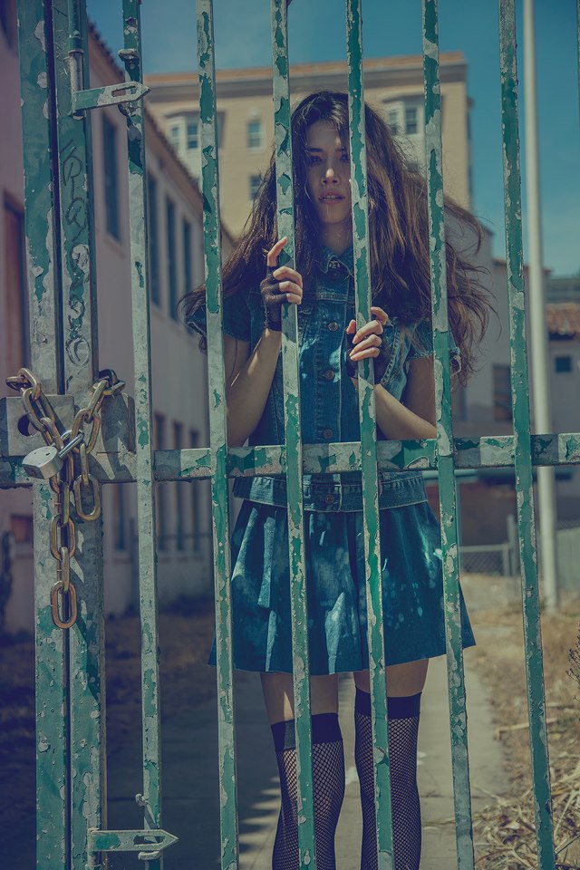 Female model photo shoot of Kris Rabbit in Abandoned Schoolhouse