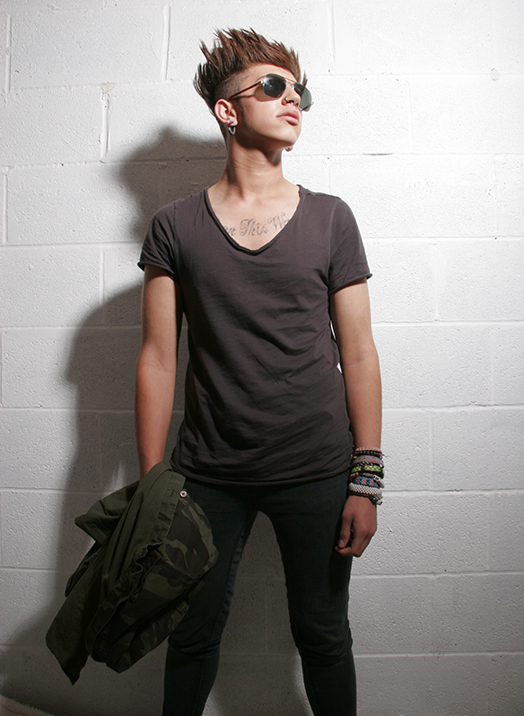 Male model photo shoot of Digital Imagination and Tristan Blood in garage studio