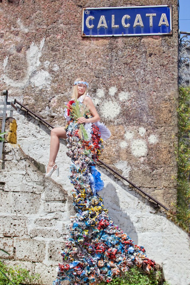 Female model photo shoot of Nina Syc Artwear in Calcata, Italy