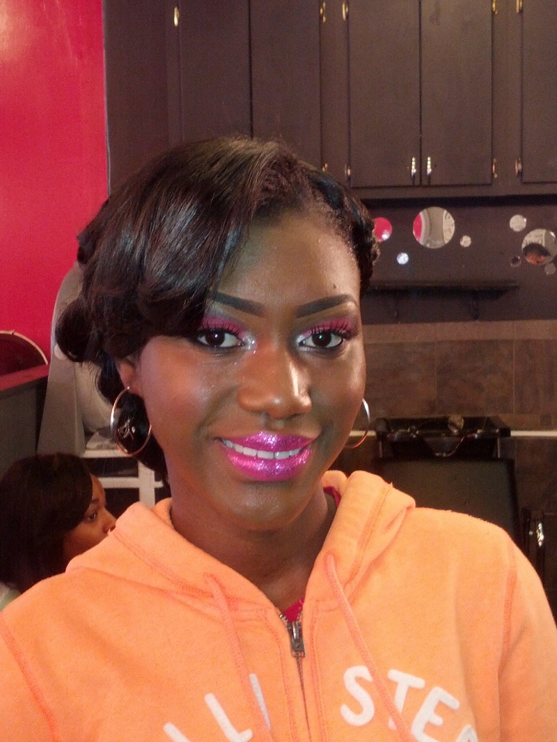 Female model photo shoot of Keyonta HairMua in Glitter Salon and Spa