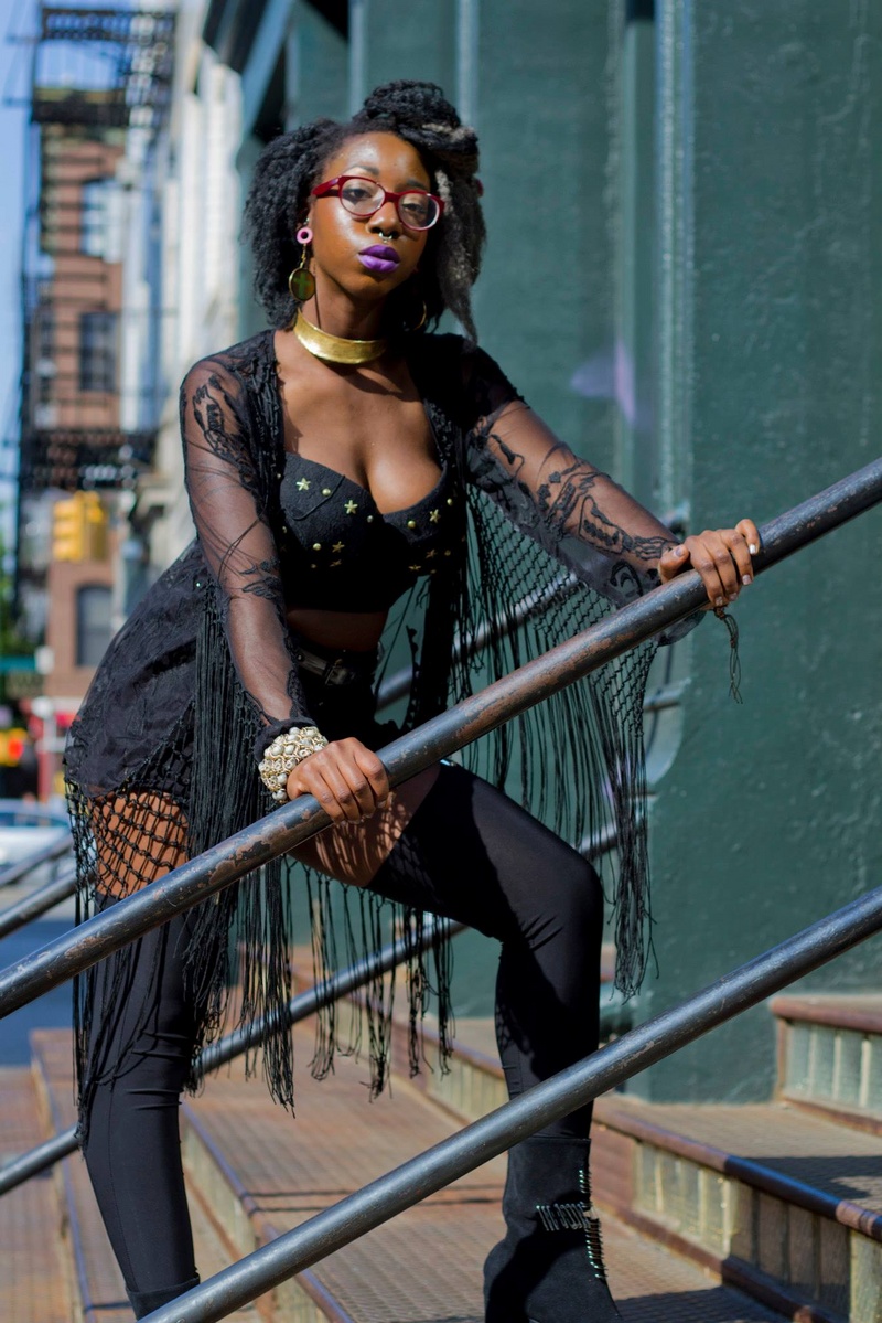 Female model photo shoot of Dal Eris in SoHo, NYC