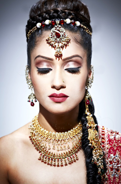Female model photo shoot of Kiran K Make Up