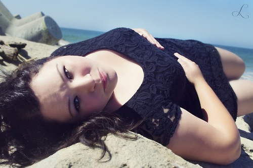 Female model photo shoot of Angie Renee in Seabright Beach