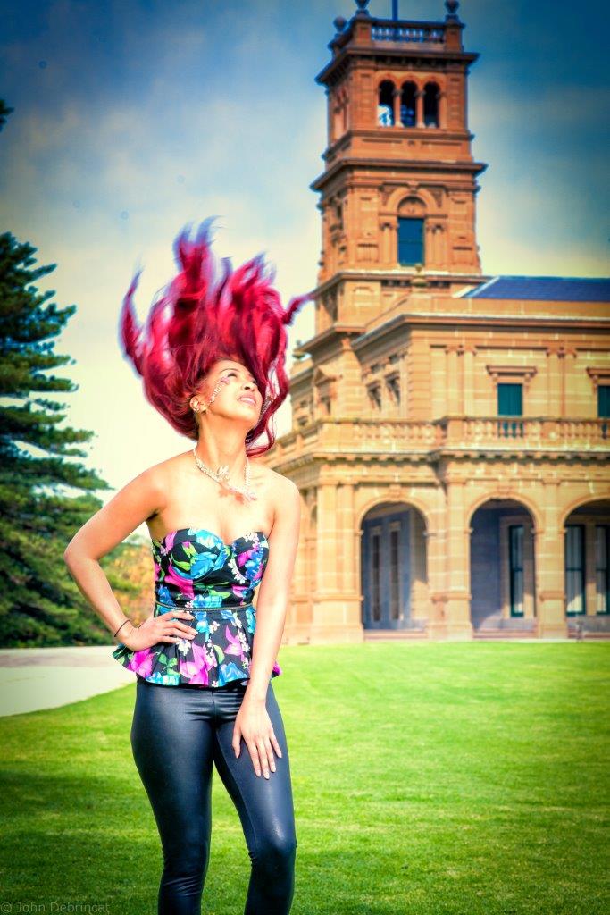 Female model photo shoot of Geriew in Werribee Mansion