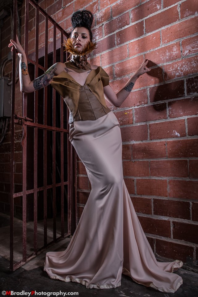 Female model photo shoot of JaJo Couture and nadia c by MBradleyPhotography, makeup by Makeup by GRACI3