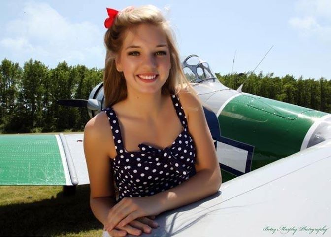 Female model photo shoot of Alexis Demers in Aviation Museum