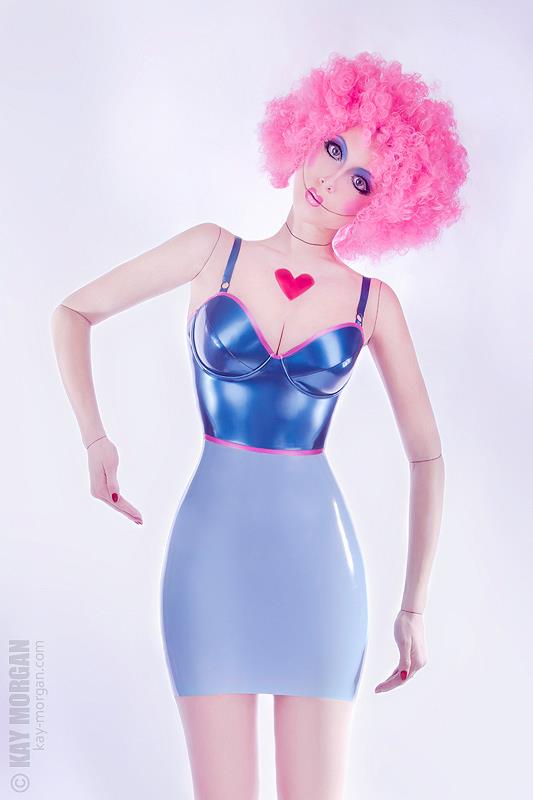 Female model photo shoot of Kay Morgan in Paris, clothing designed by Pandora Deluxe Latex
