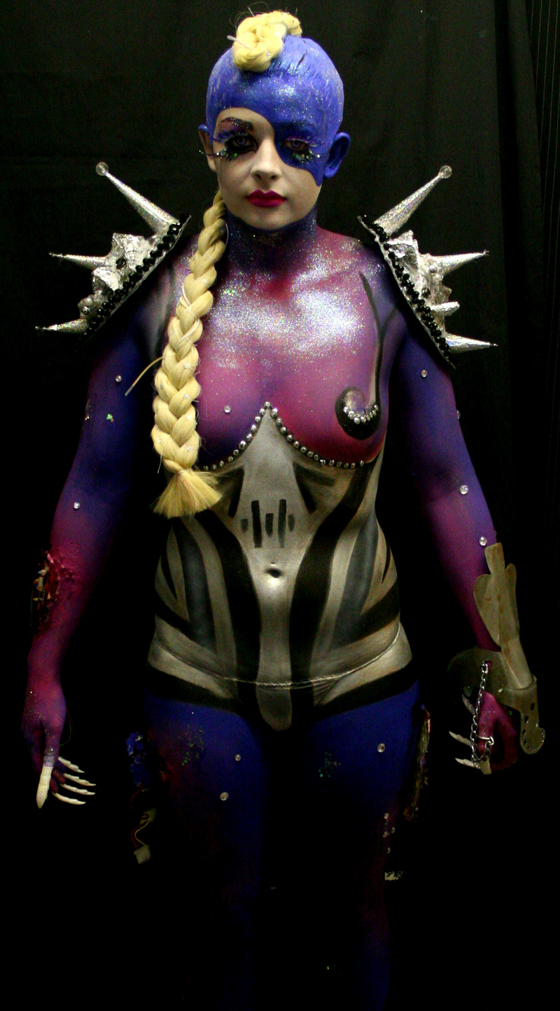 Female model photo shoot of Jody Amner in Body Paint competition